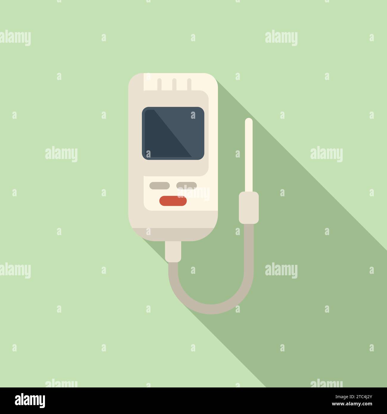 Biology ph meter icon flat vector. Water scale kit. Device measure