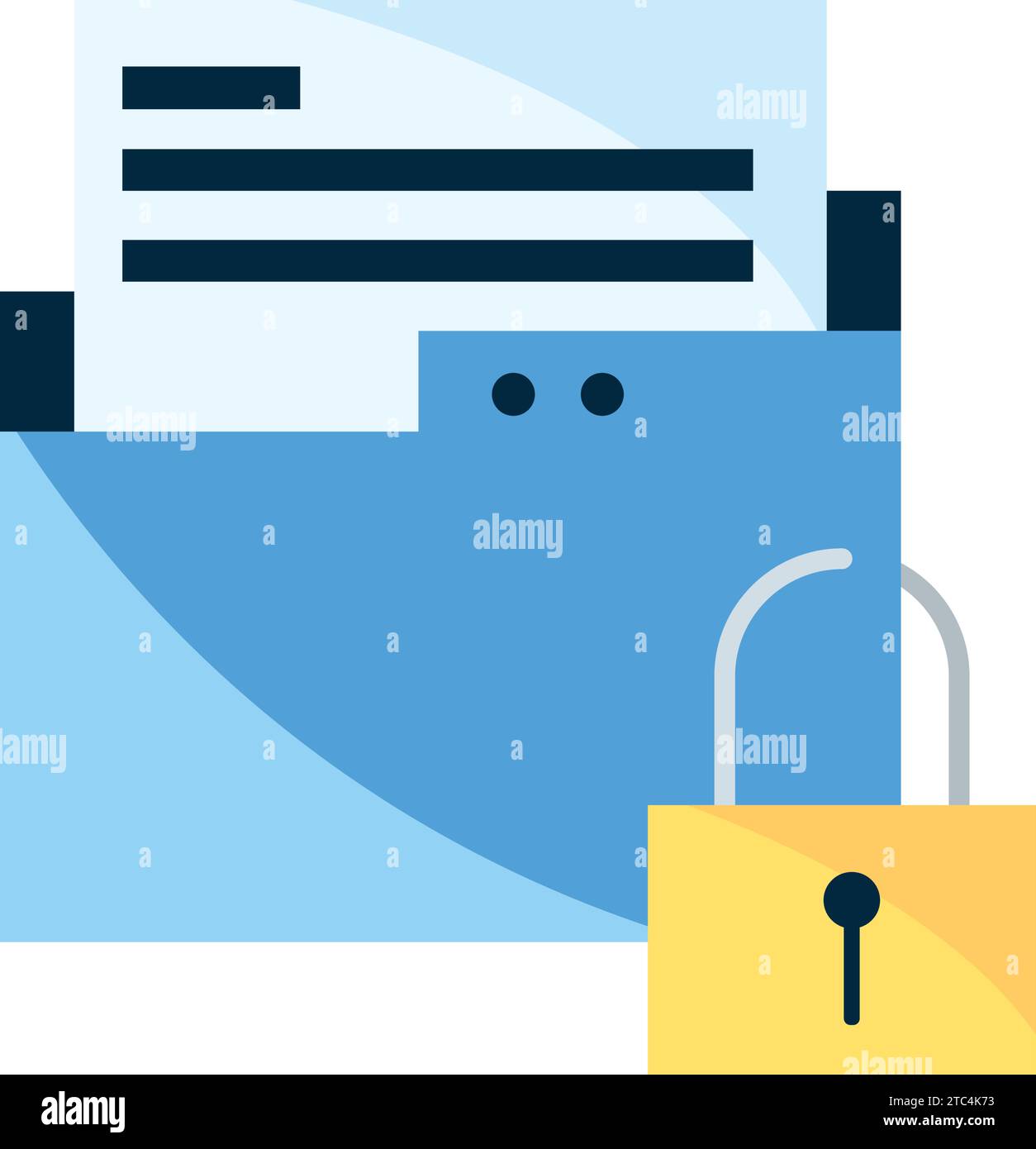 Data Security Illustration Of A Folder And Padlock Vector Isolated