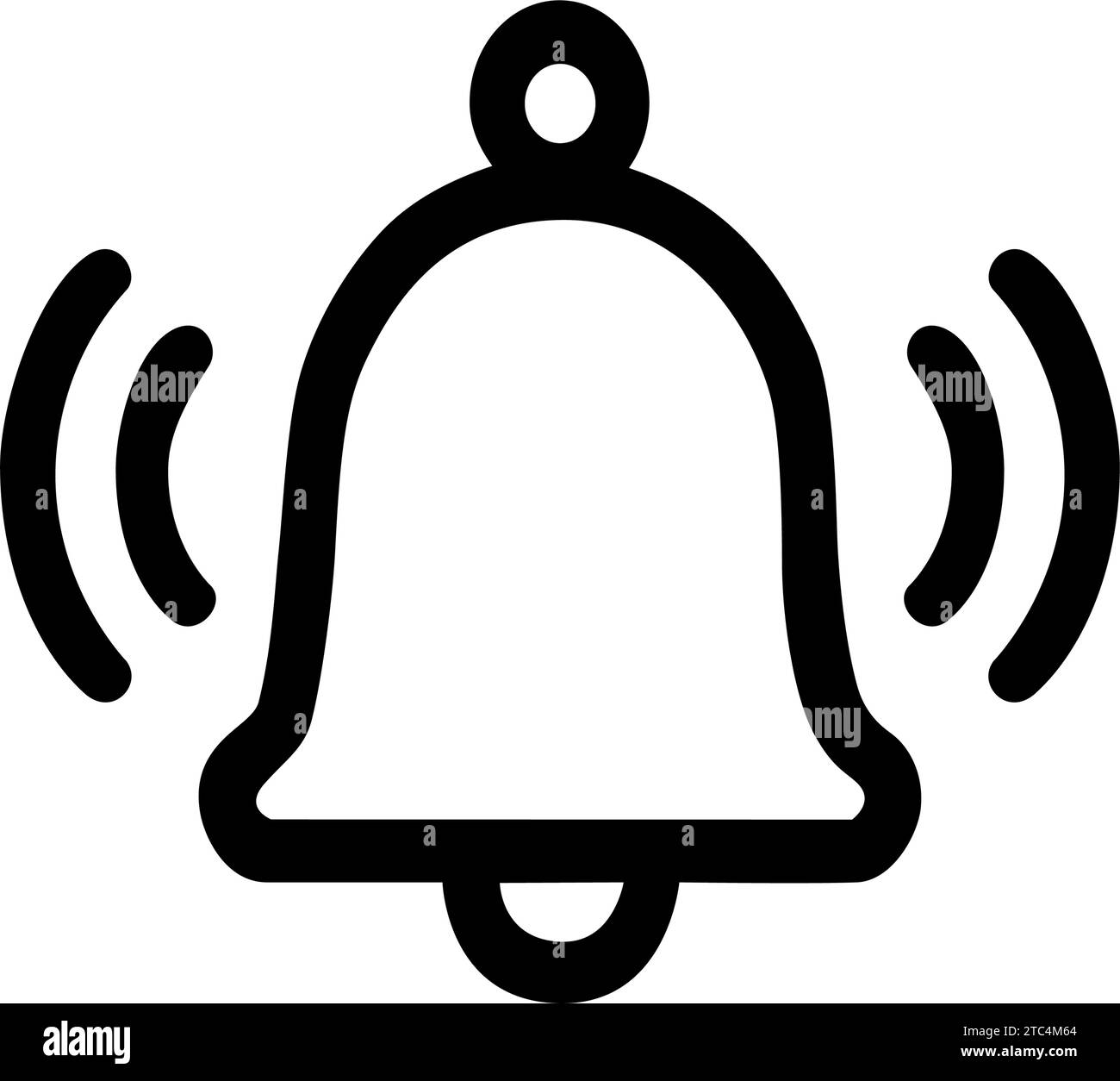 BELL ICON. PICTOGRAM NOTIFICATION BELL RINGING Stock Vector
