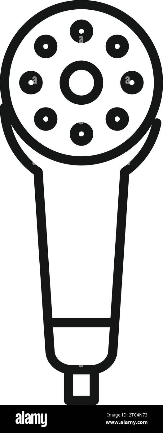 Tubing spray head icon outline vector. Shower head spa. Restroom wash