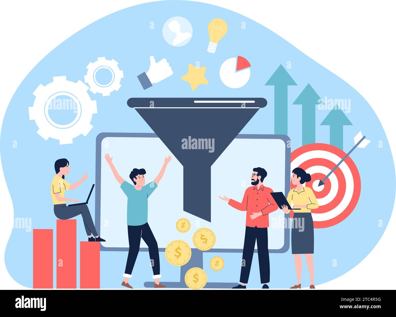 Social media sales funnel. Smm strategies, tele marketing process and ...