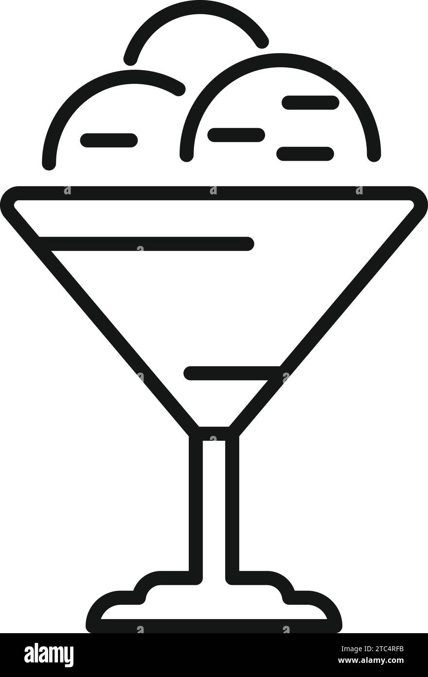 Flavor drink ice cream icon outline vector. Gelato waffle. Cookie