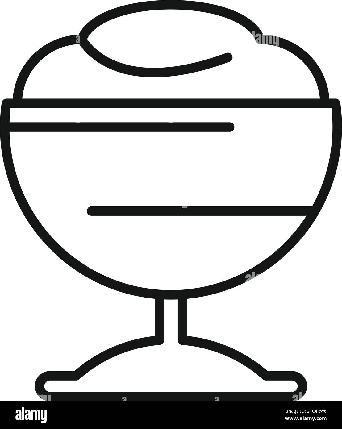 Bubble gum gelato icon outline vector. Ice cream dessert. Waffle cookie