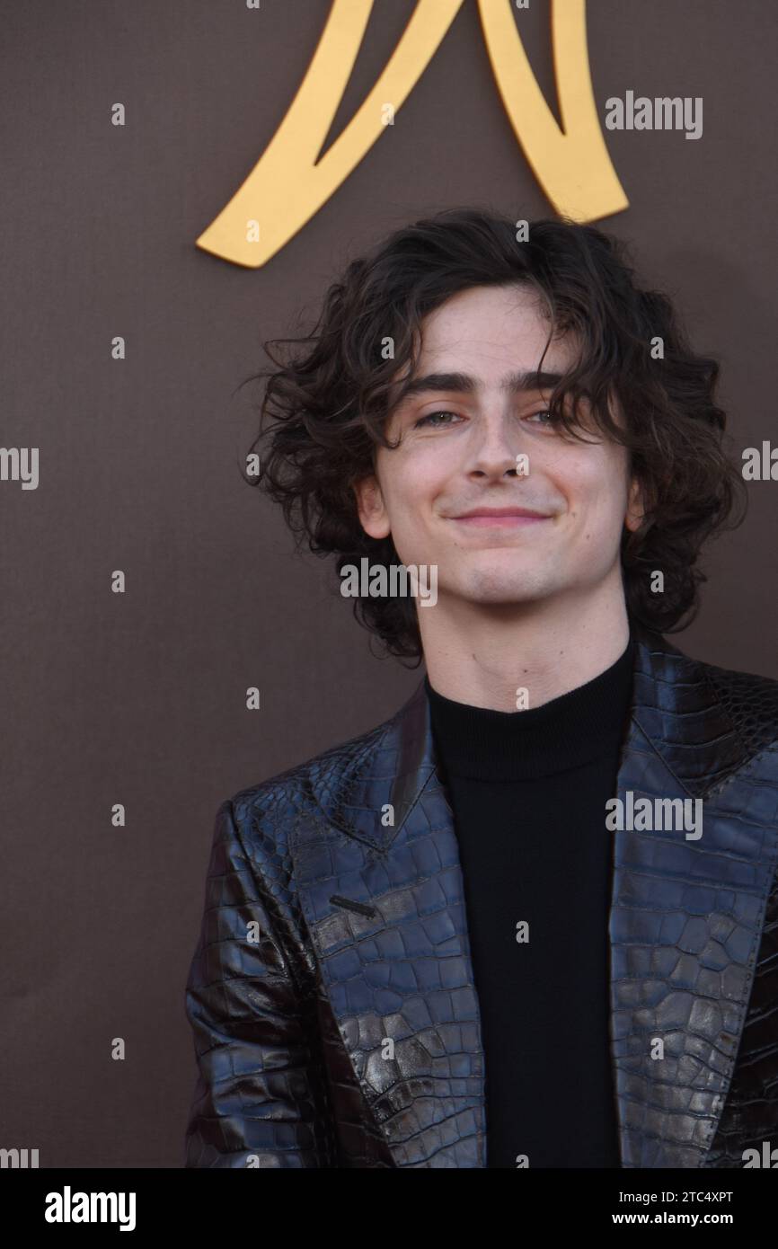 Los Angeles, California, USA 10th December 2023 Actor Timothee Chalamet ...