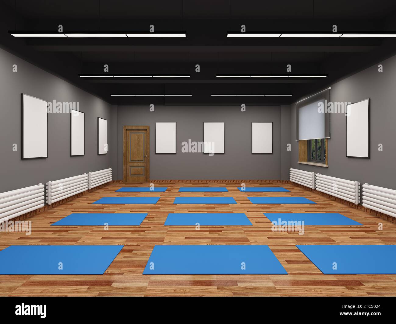 3d render yoga wellness studio Stock Photo