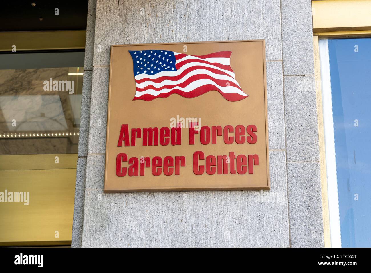 Close up of the Armed Forces Career Center sign is shown. Salt Lake City, Utah, USA Stock Photo