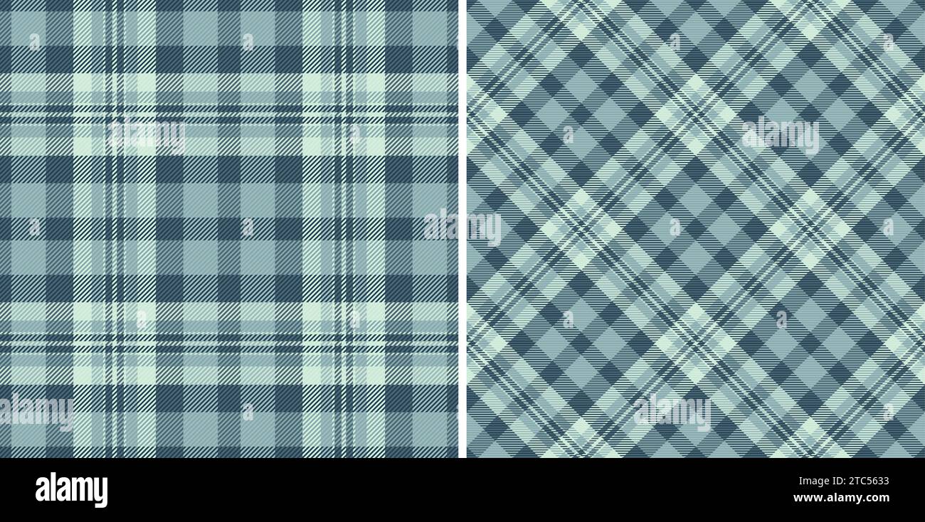 Fabric plaid seamless of background tartan pattern with a check vector texture textile. Set in night colors. Striped shirt outfit ideas. Stock Vector
