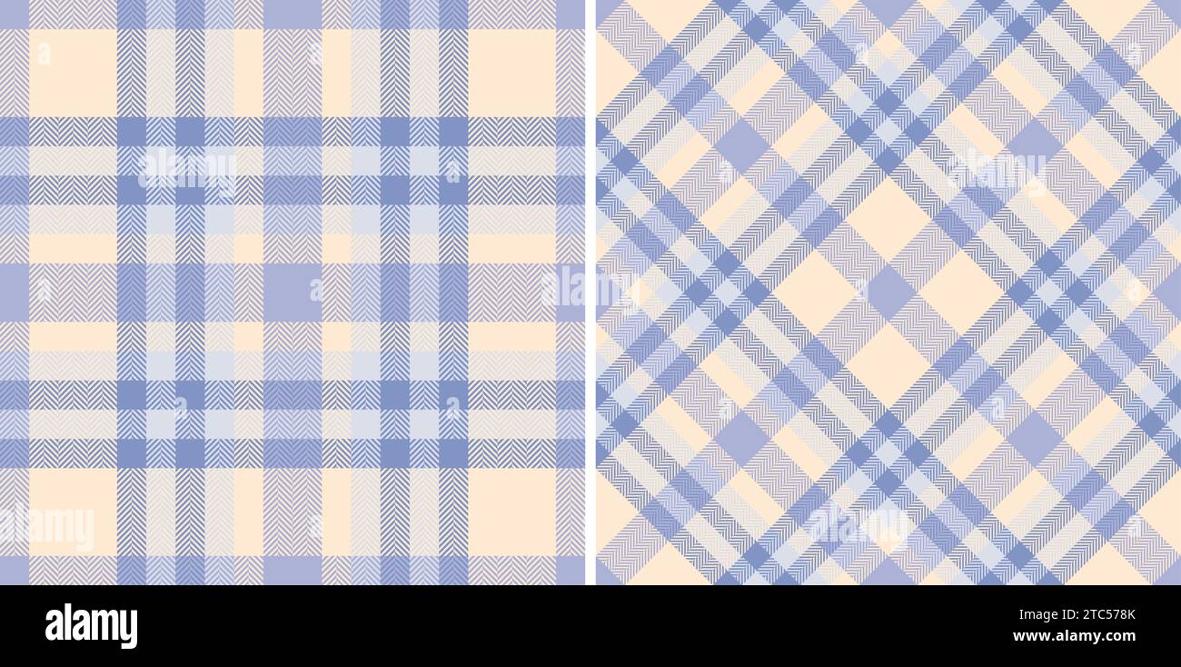 Vector textile pattern of background plaid fabric with a texture tartan seamless check. Set in sea colors. Flannel shirt outfit ideas. Stock Vector