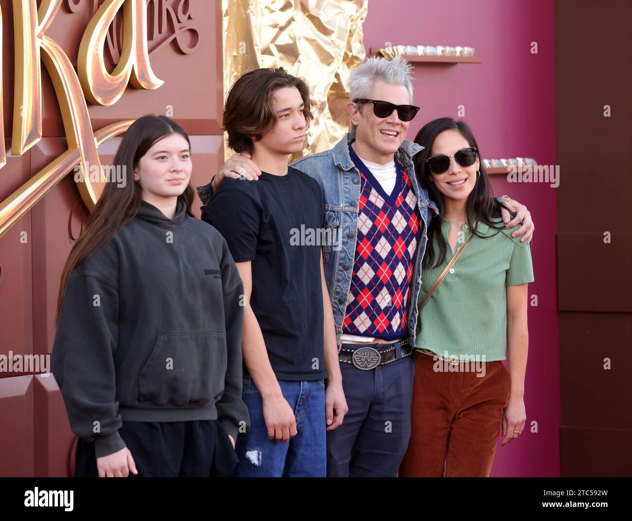 (LR) Arlo Clapp, Rocko Akira Clapp, Johnny Knoxville and Emily Ting