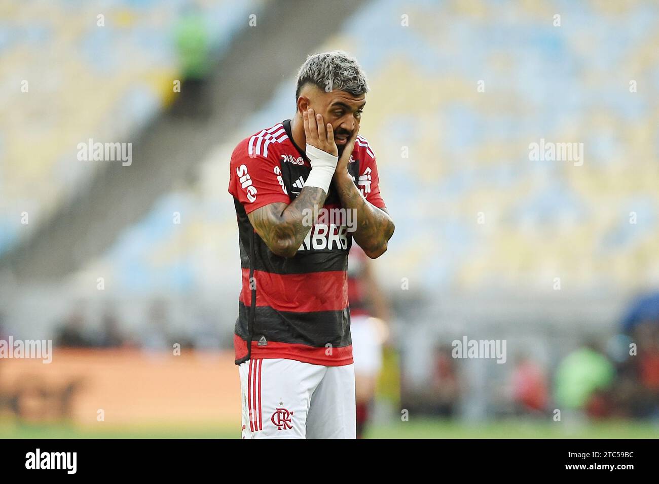 Rio de Janeiro, Brazil, September 17, 2023. Gabi is a soccer player for the Flamengo team, during a match against São Paulo, valid for the final of th Stock Photo