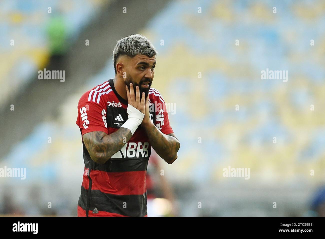 Rio de Janeiro, Brazil, September 17, 2023. Gabi is a soccer player for the Flamengo team, during a match against São Paulo, valid for the final of th Stock Photo
