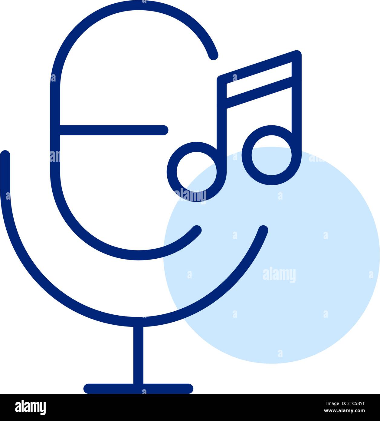 Microphone and music notes. Pixel perfect icon Stock Vector Image & Art ...