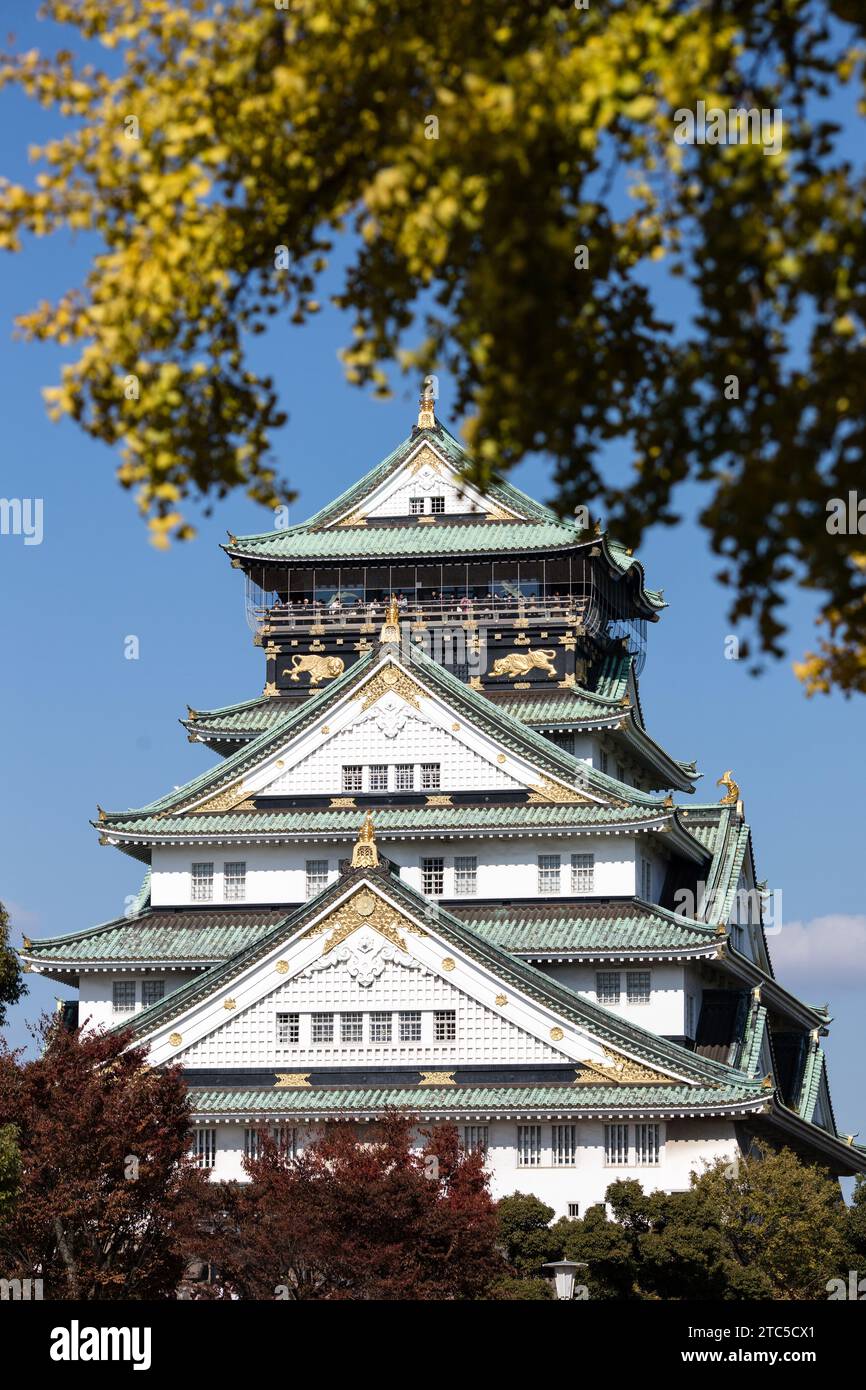 Street Photography of Osaka, Japan in autumn. Stock Photo