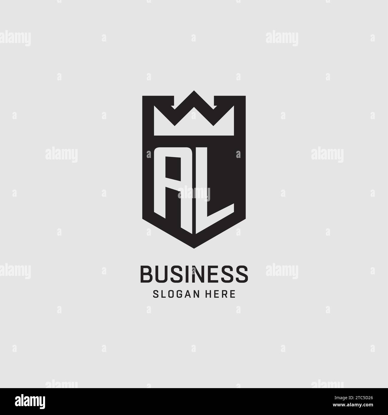 Initial AL logo shield shape, creative esport logo design vector graphic Stock Vector
