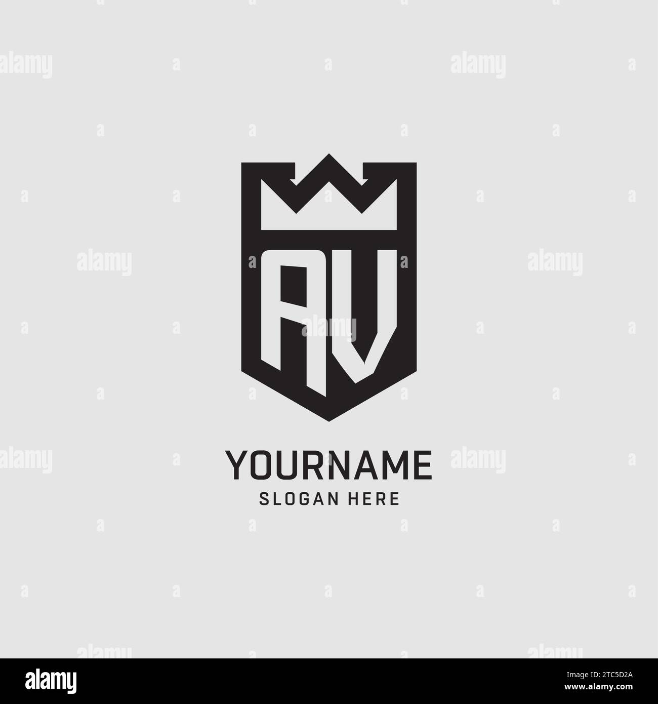Initial AV logo shield shape, creative esport logo design vector graphic Stock Vector