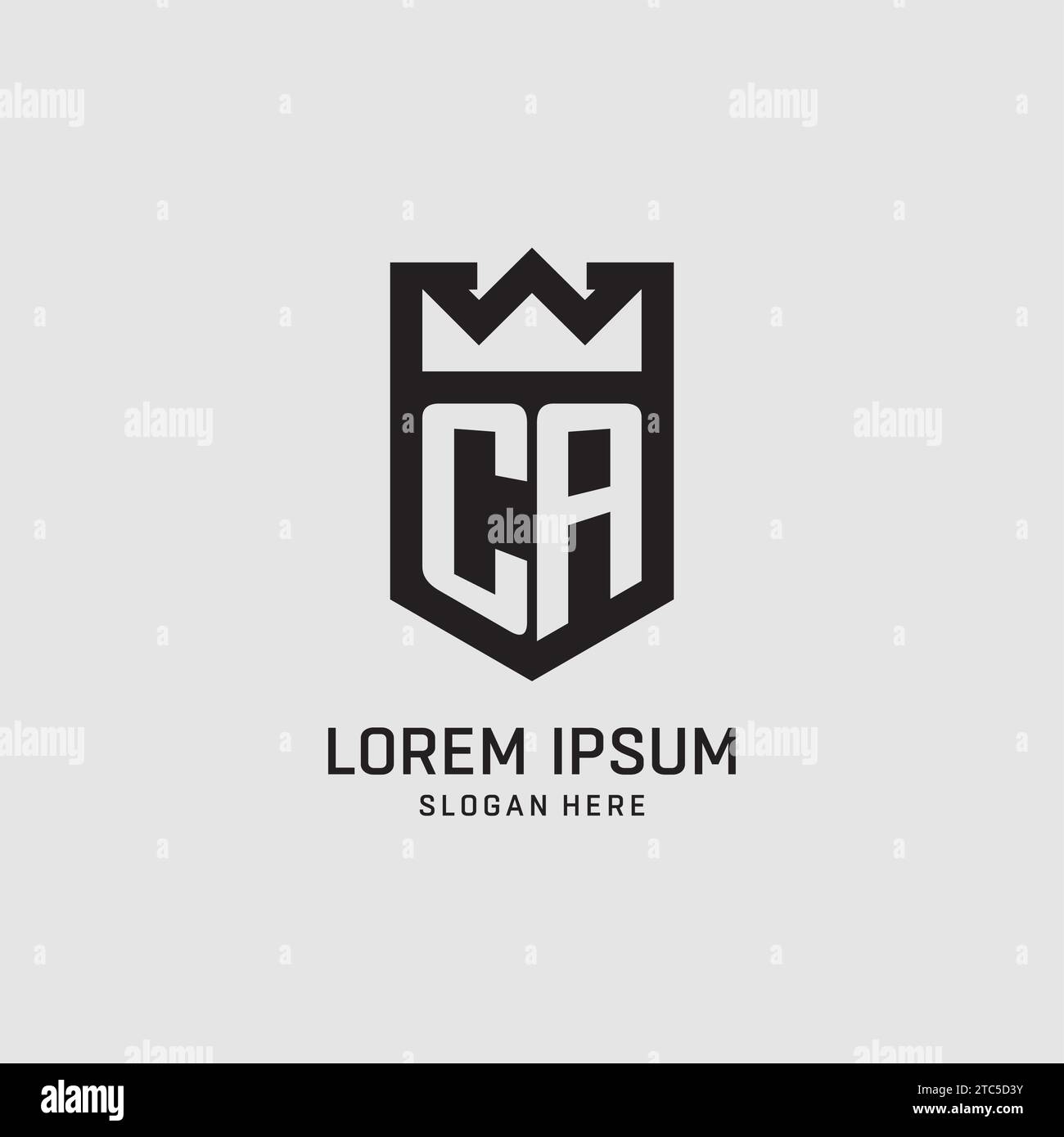 Initial CA logo shield shape, creative esport logo design vector graphic Stock Vector