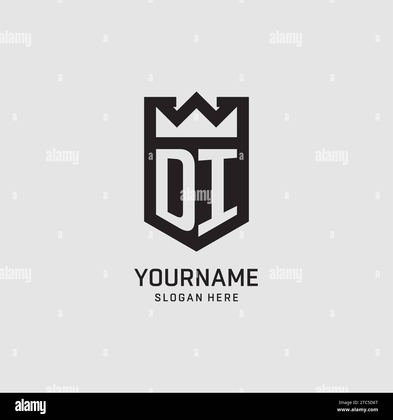 Initial DI logo shield shape, creative esport logo design vector graphic Stock Vector