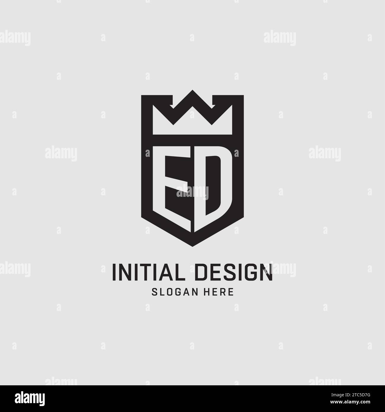 Initial ED logo shield shape, creative esport logo design vector graphic Stock Vector