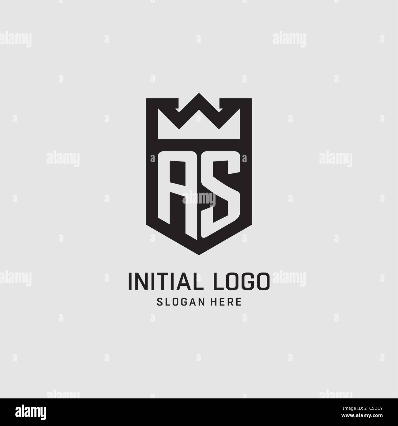 Initial AS logo shield shape, creative esport logo design vector graphic Stock Vector