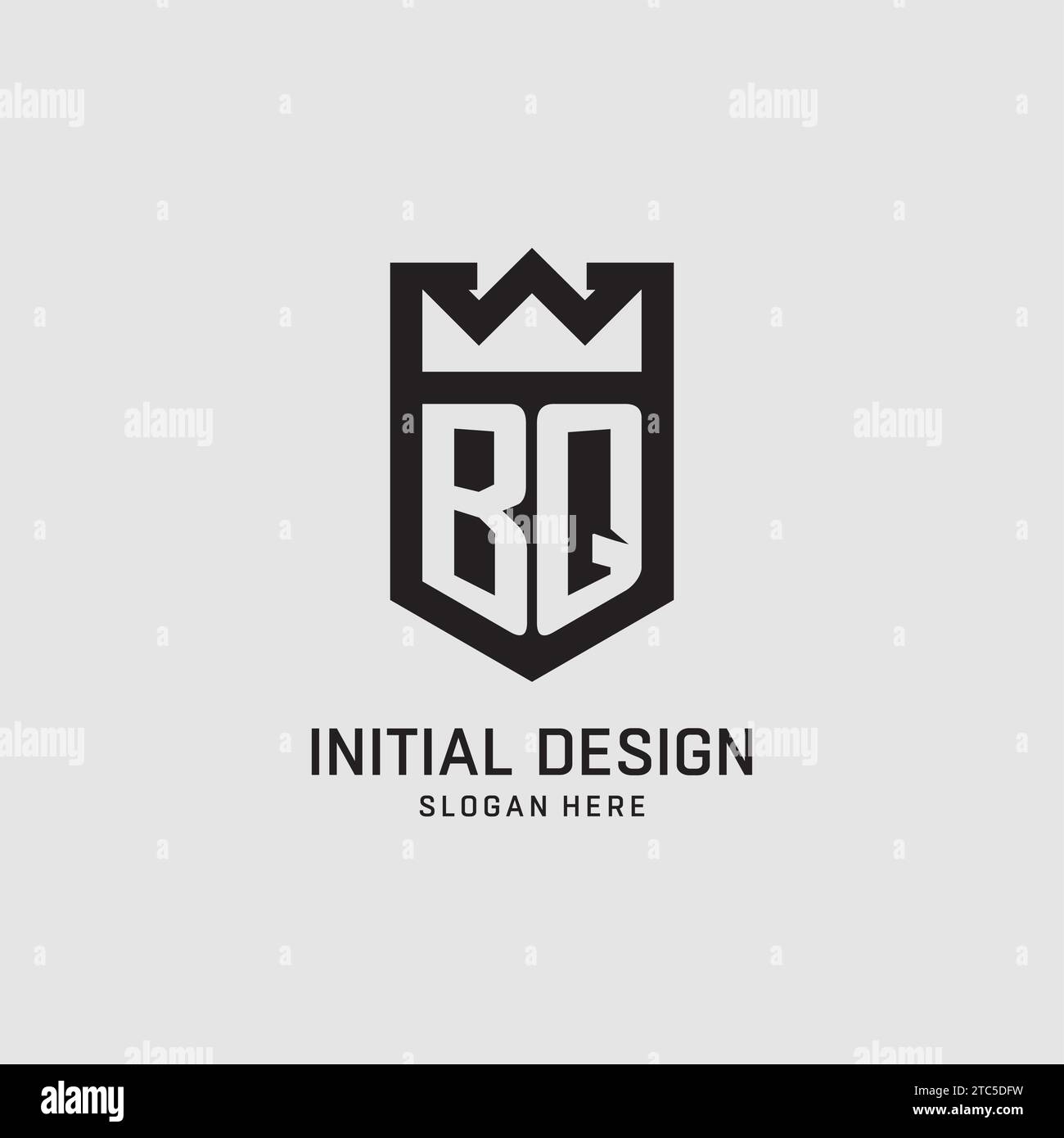 Initial BQ logo shield shape, creative esport logo design vector graphic Stock Vector