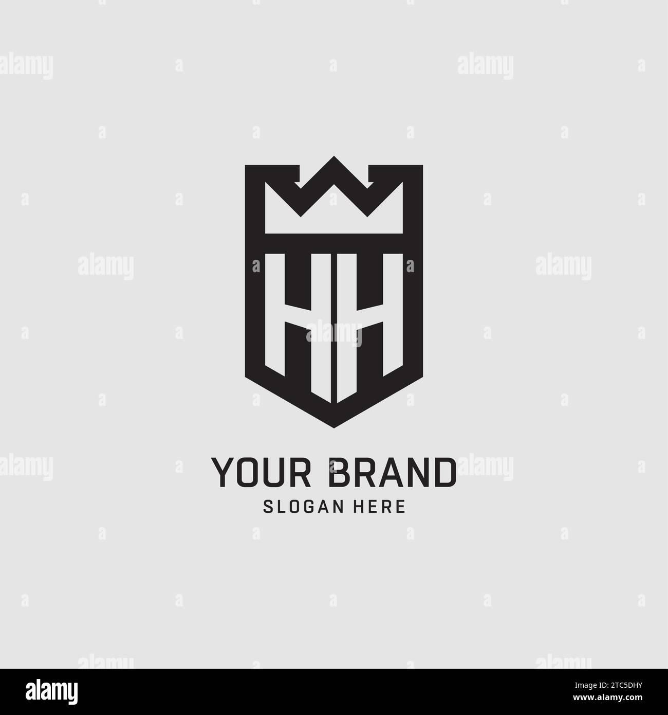 Initial HH logo shield shape, creative esport logo design vector graphic Stock Vector