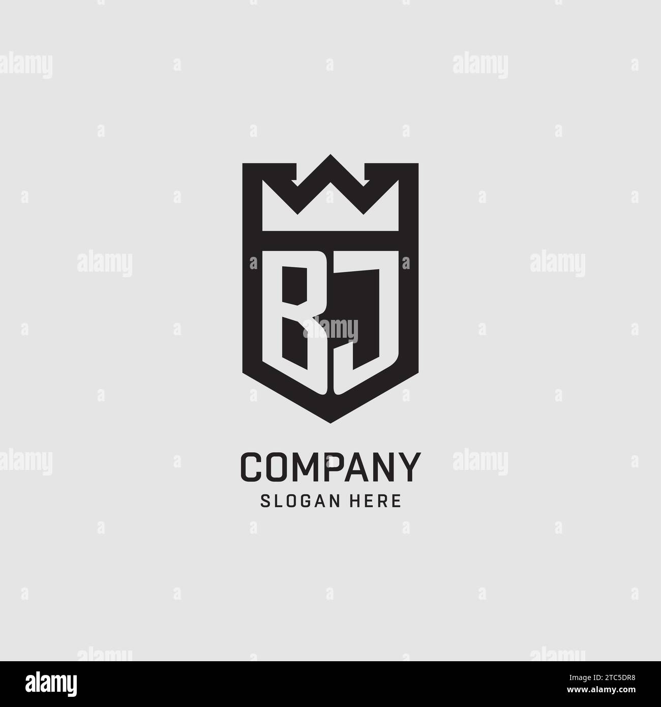 Initial BJ logo shield shape, creative esport logo design vector graphic Stock Vector