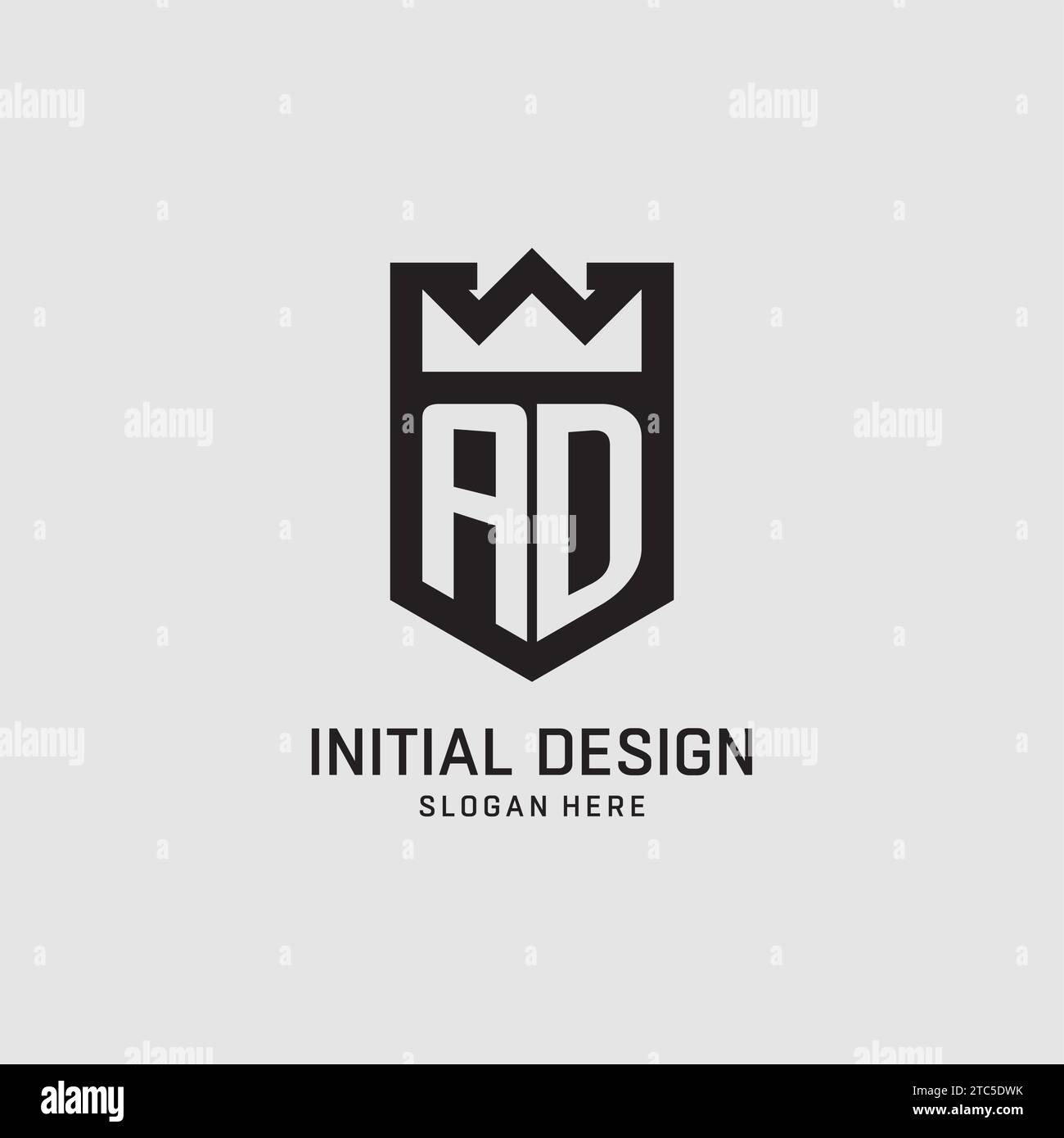 Initial AD logo shield shape, creative esport logo design vector graphic Stock Vector