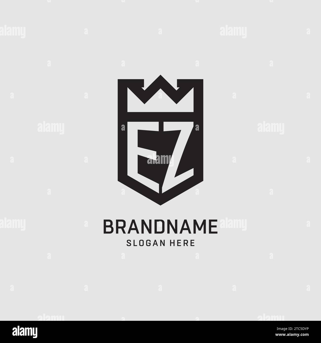Initial EZ logo shield shape, creative esport logo design vector graphic Stock Vector