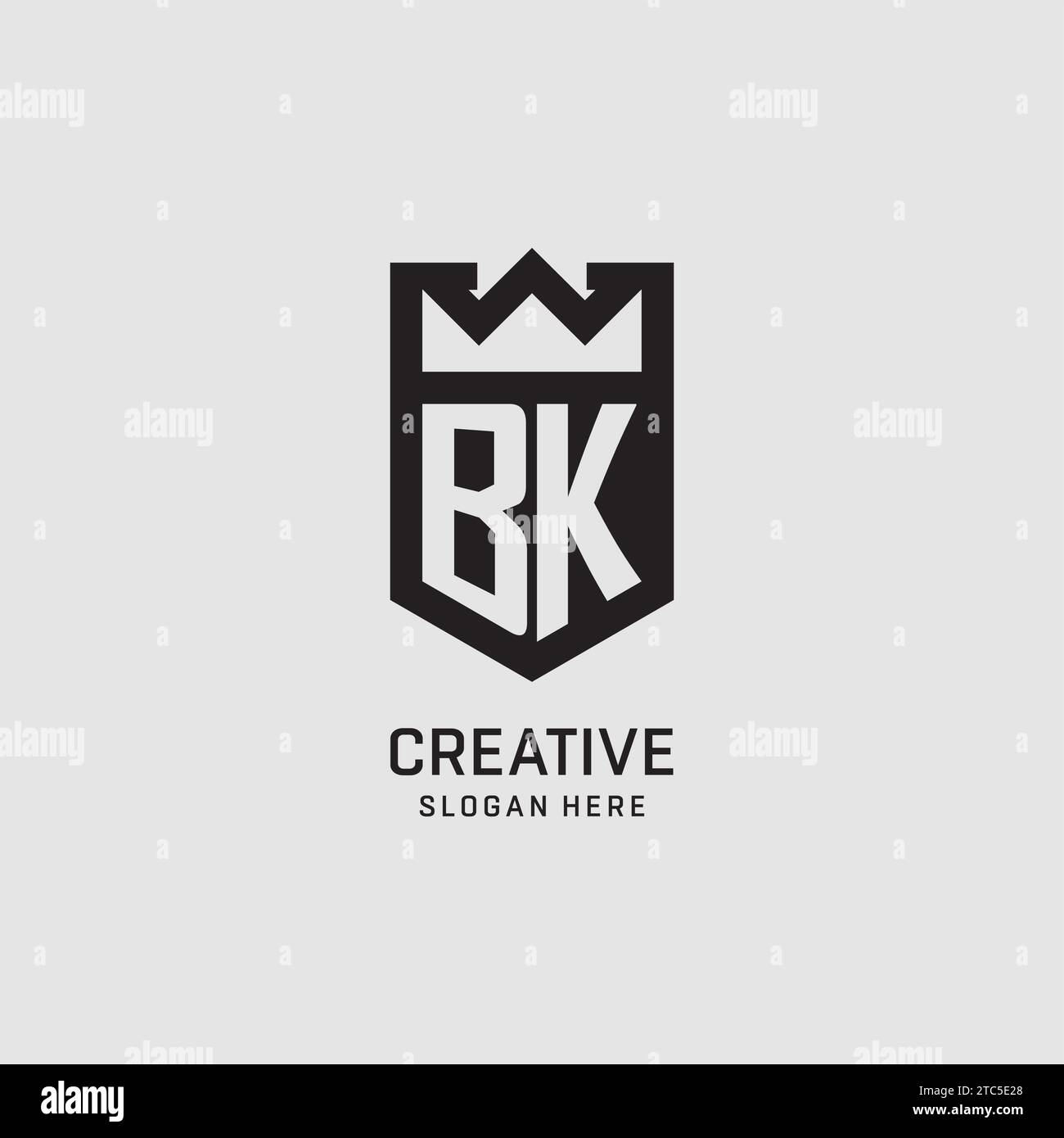 Initial BK logo shield shape, creative esport logo design vector graphic Stock Vector