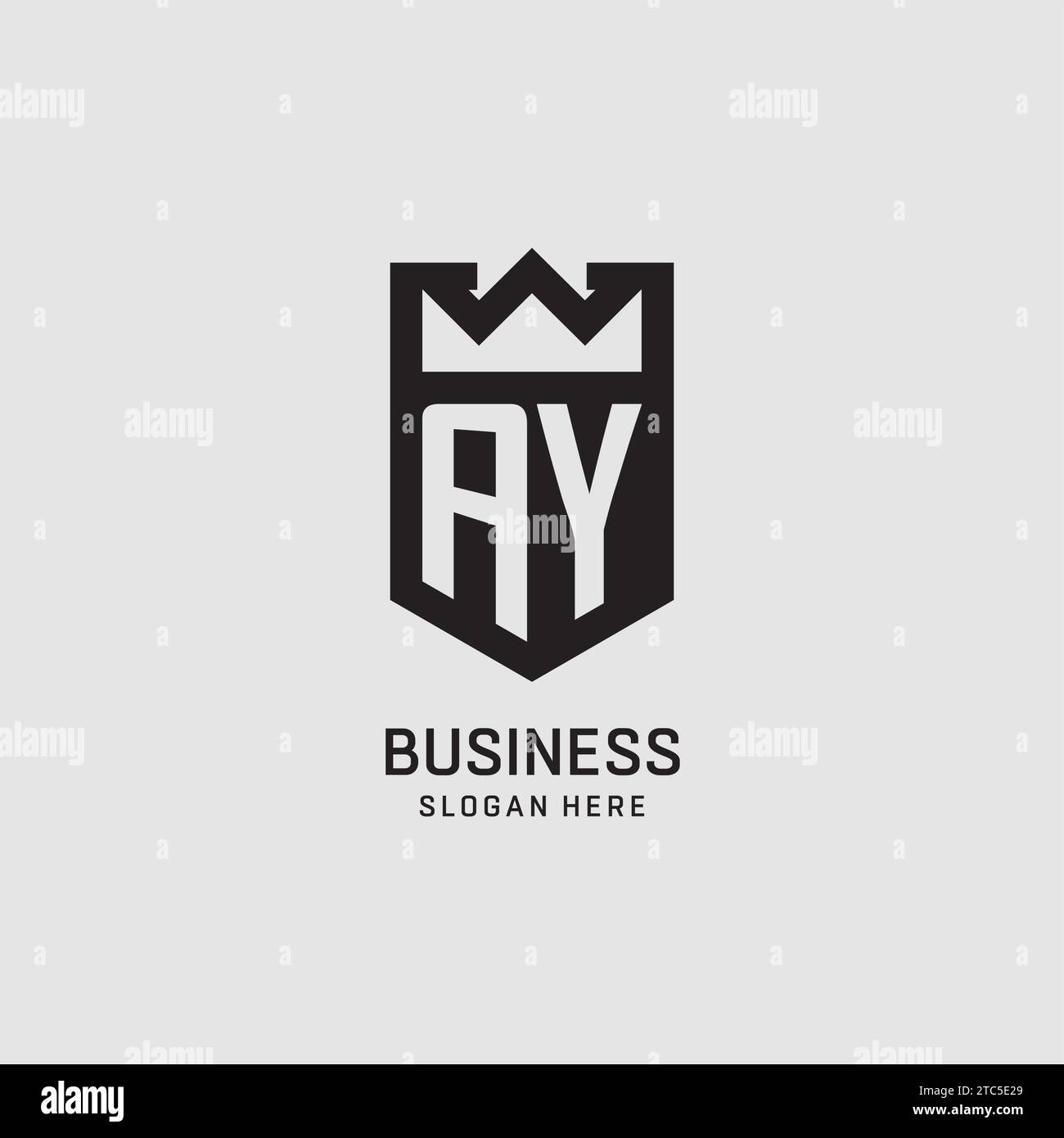 Initial AY logo shield shape, creative esport logo design vector graphic Stock Vector