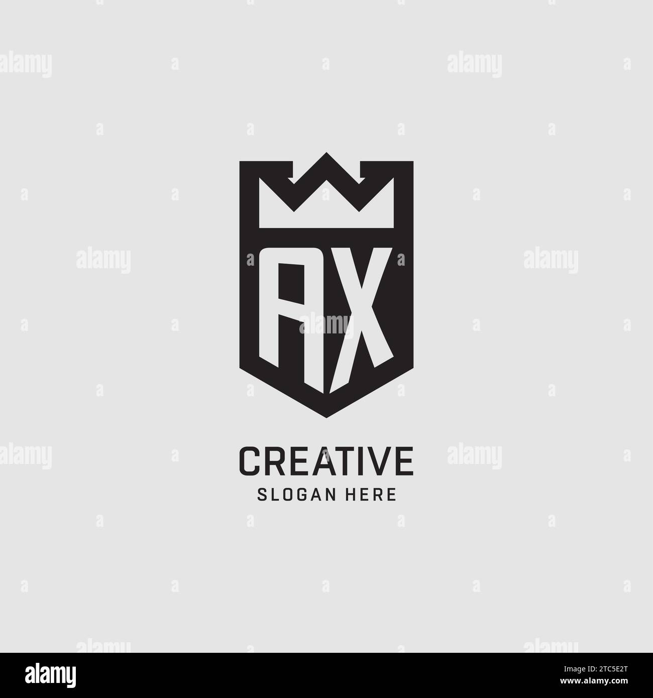 Initial AX logo shield shape, creative esport logo design vector graphic Stock Vector