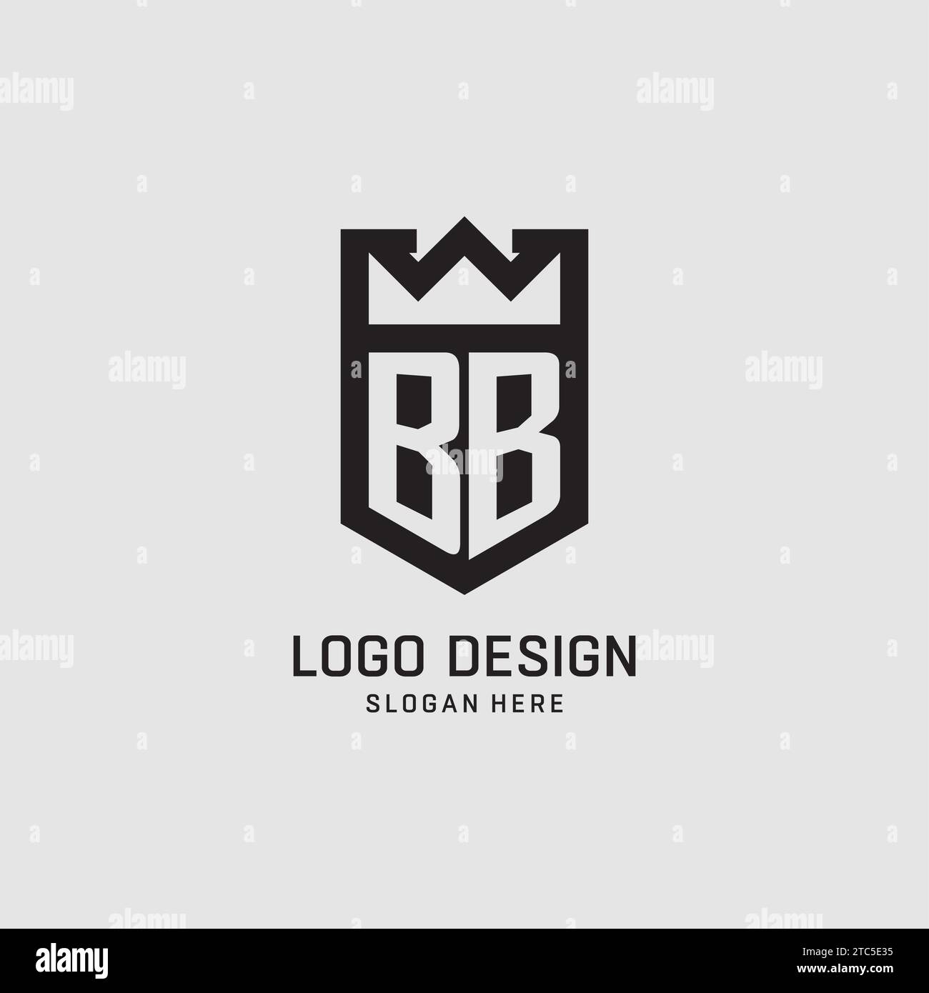 Initial BB logo shield shape, creative esport logo design vector graphic Stock Vector