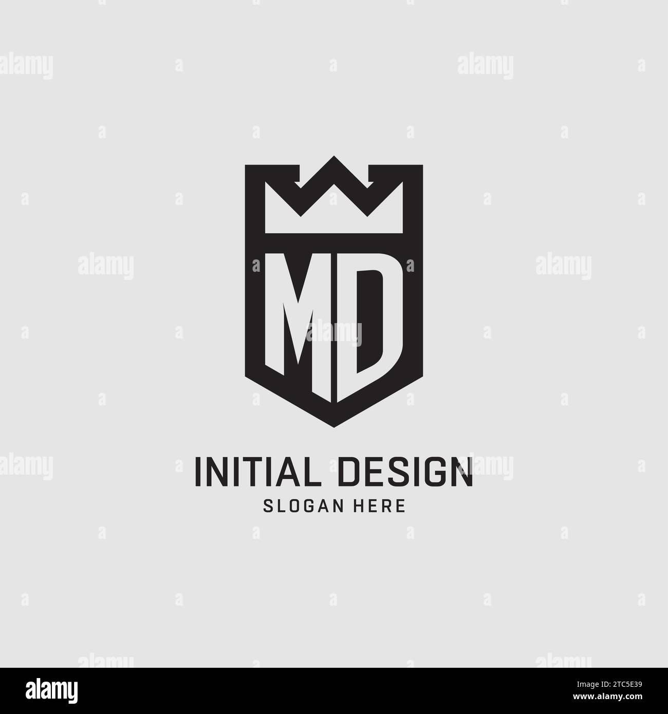 Initial MD logo shield shape, creative esport logo design vector graphic Stock Vector