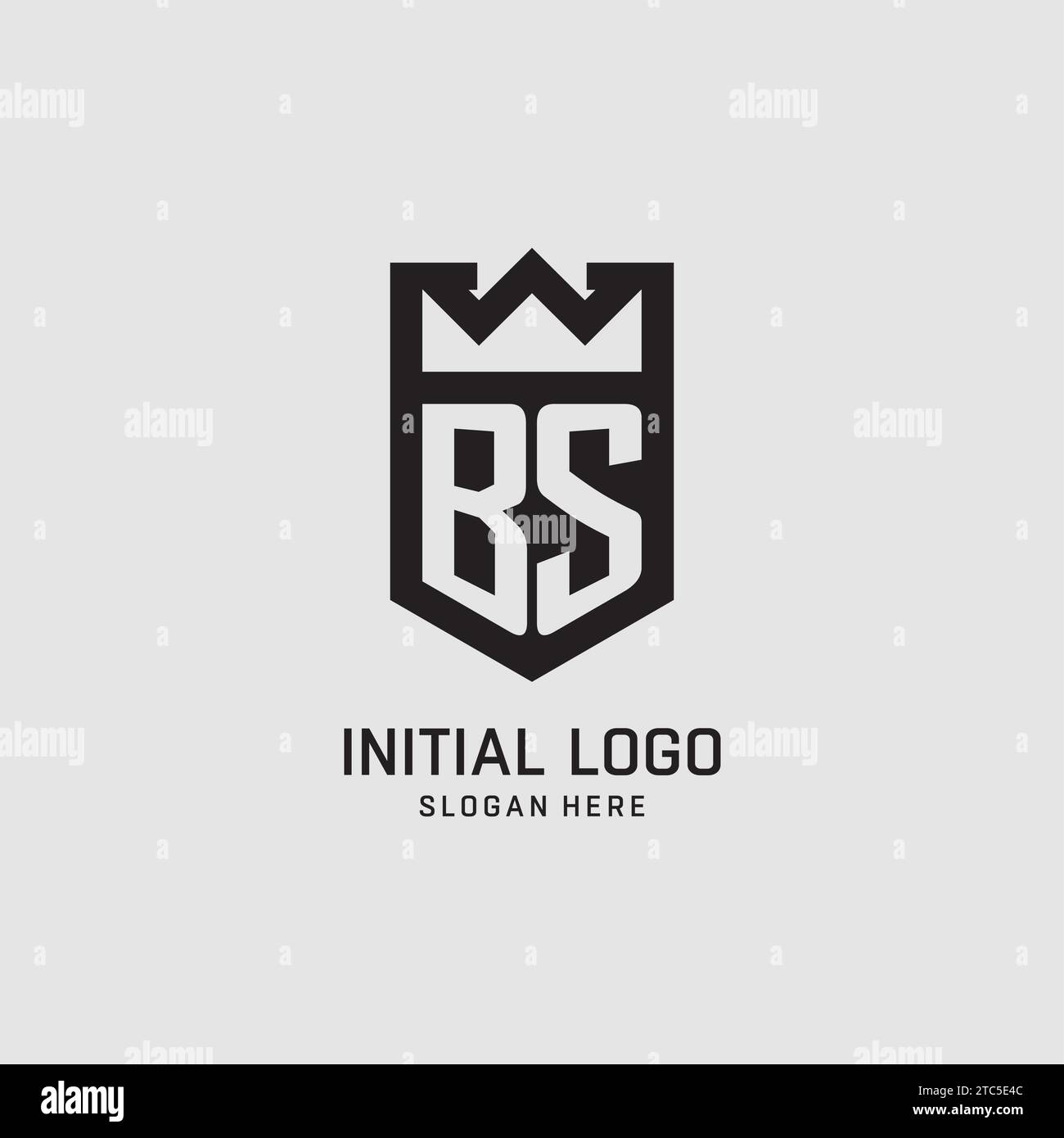 Initial BS logo shield shape, creative esport logo design vector graphic Stock Vector