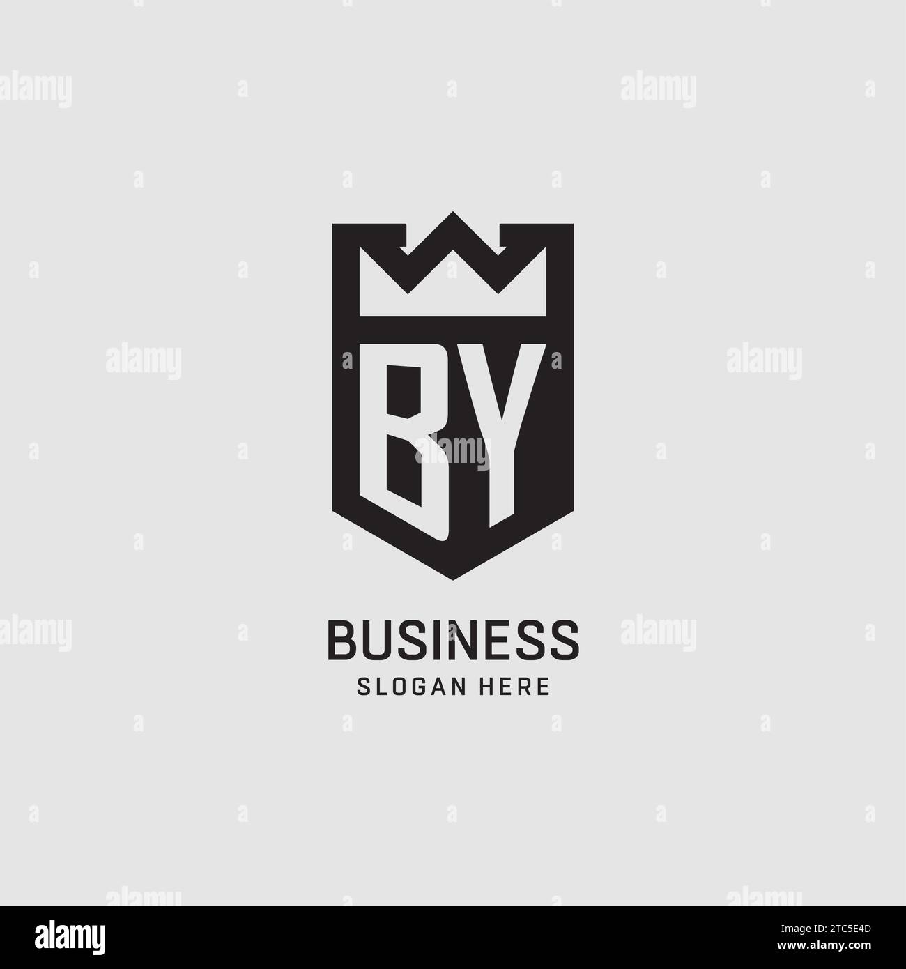 Initial BY logo shield shape, creative esport logo design vector graphic Stock Vector