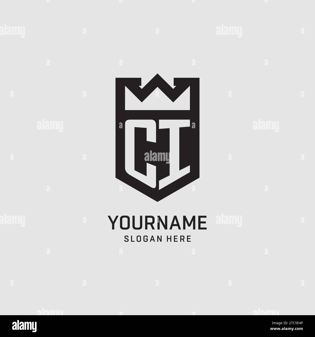 Initial CI logo shield shape, creative esport logo design vector graphic Stock Vector