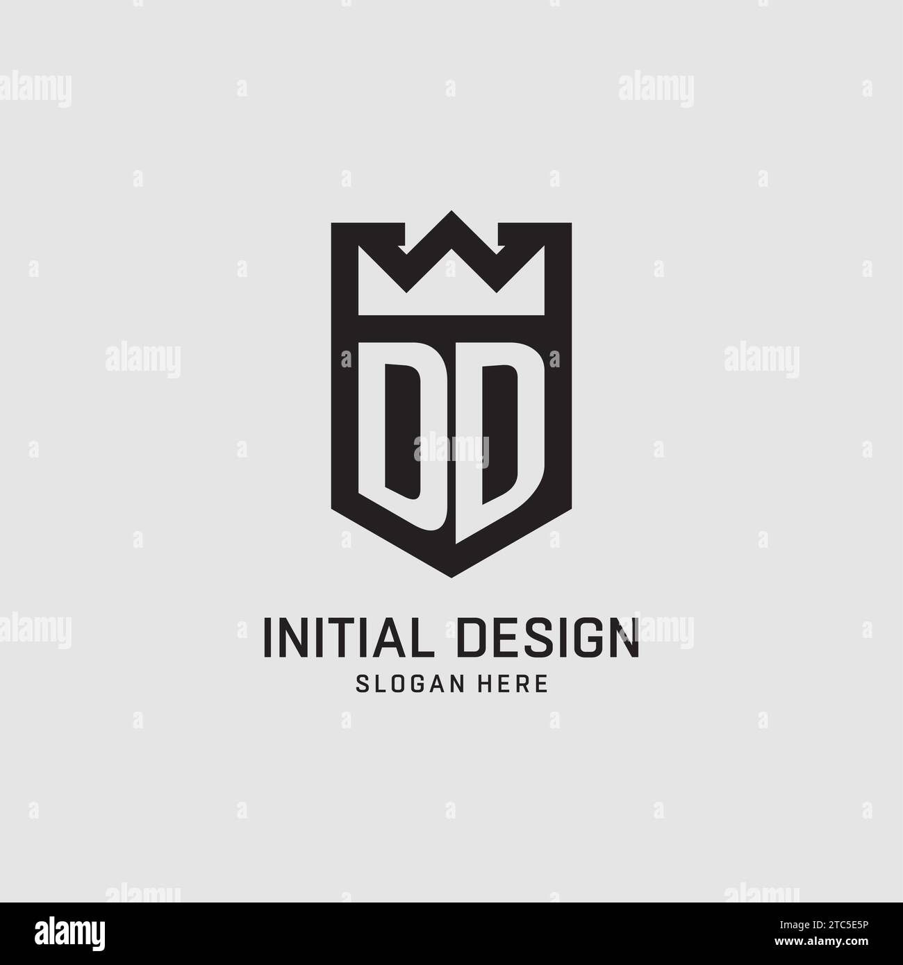Initial DD logo shield shape, creative esport logo design vector graphic Stock Vector