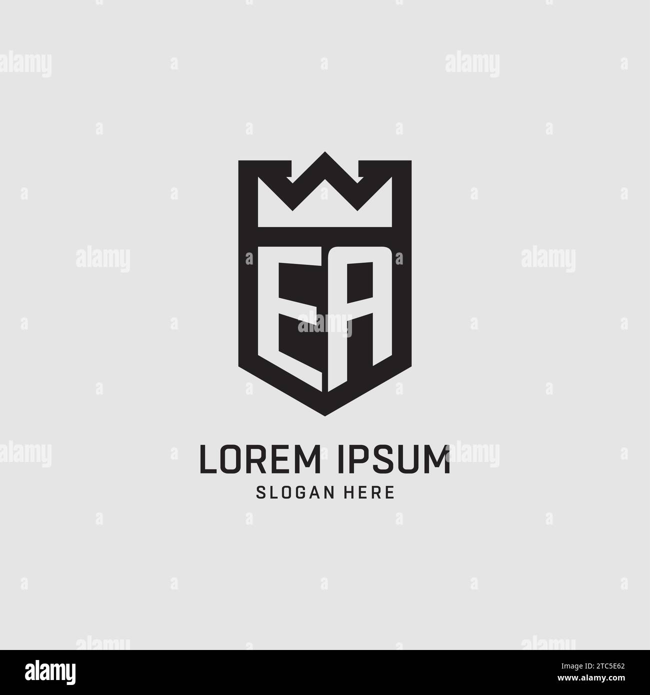 Initial EA logo shield shape, creative esport logo design vector graphic Stock Vector