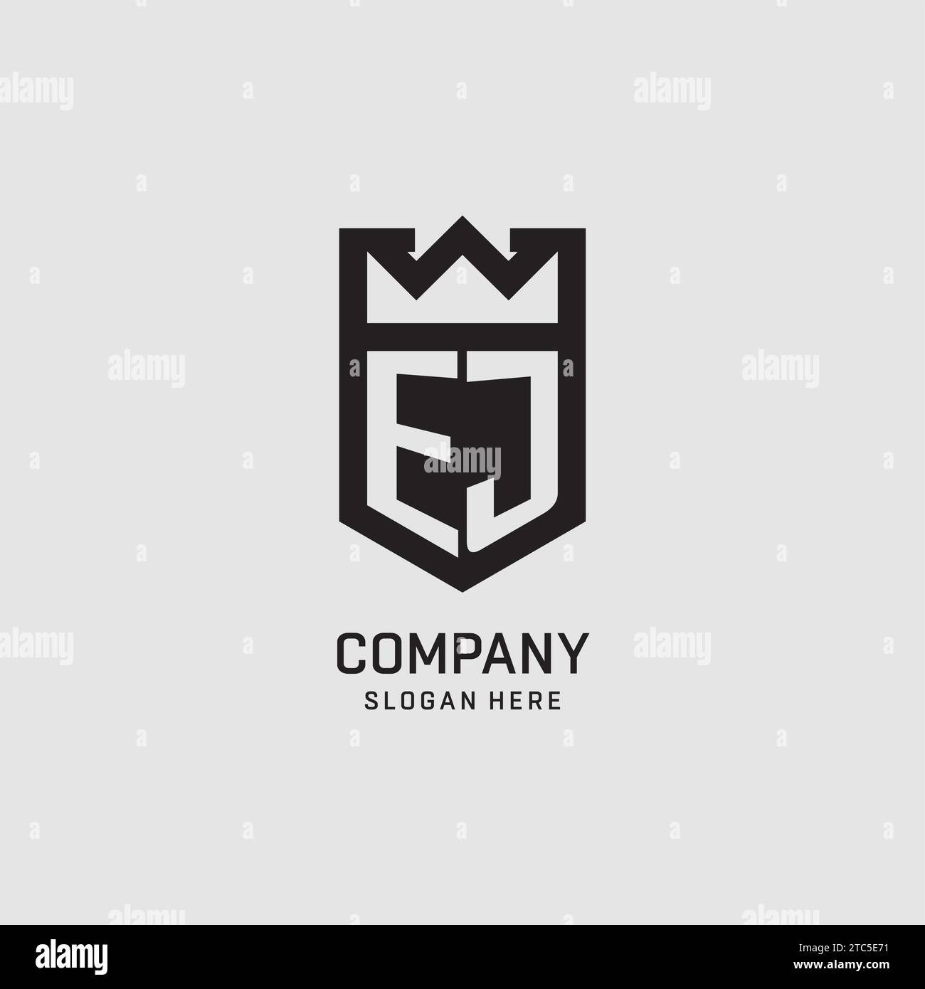 Initial EJ logo shield shape, creative esport logo design vector ...