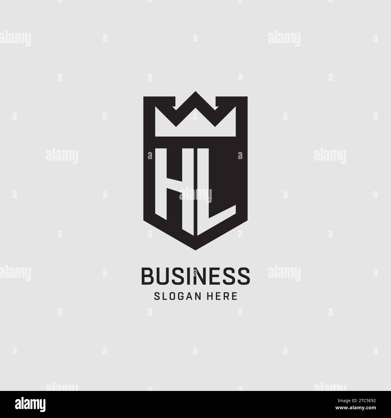 Initial HL logo shield shape, creative esport logo design vector graphic Stock Vector