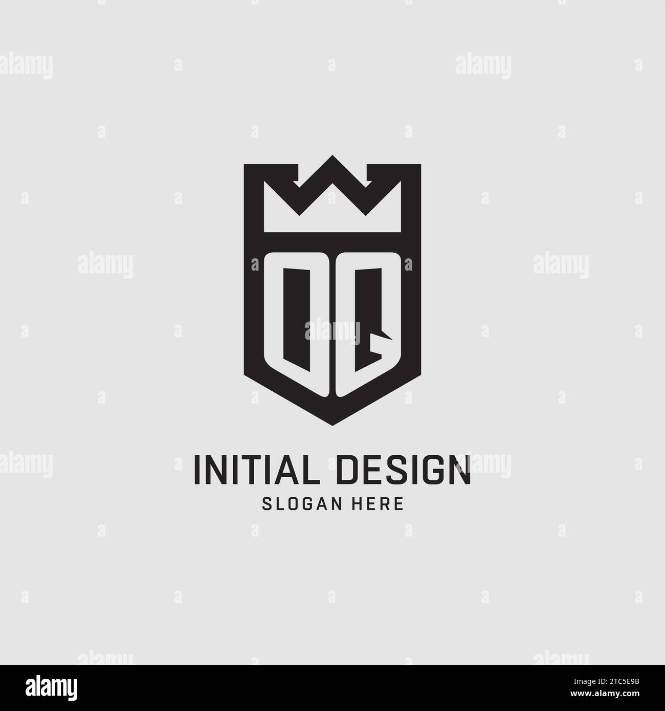 Initial OQ logo shield shape, creative esport logo design vector