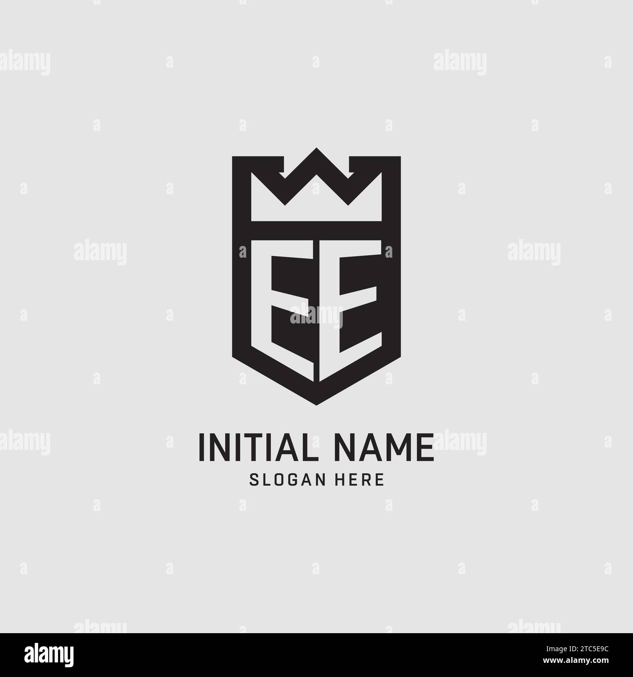 Initial EE logo shield shape, creative esport logo design vector graphic Stock Vector Image
