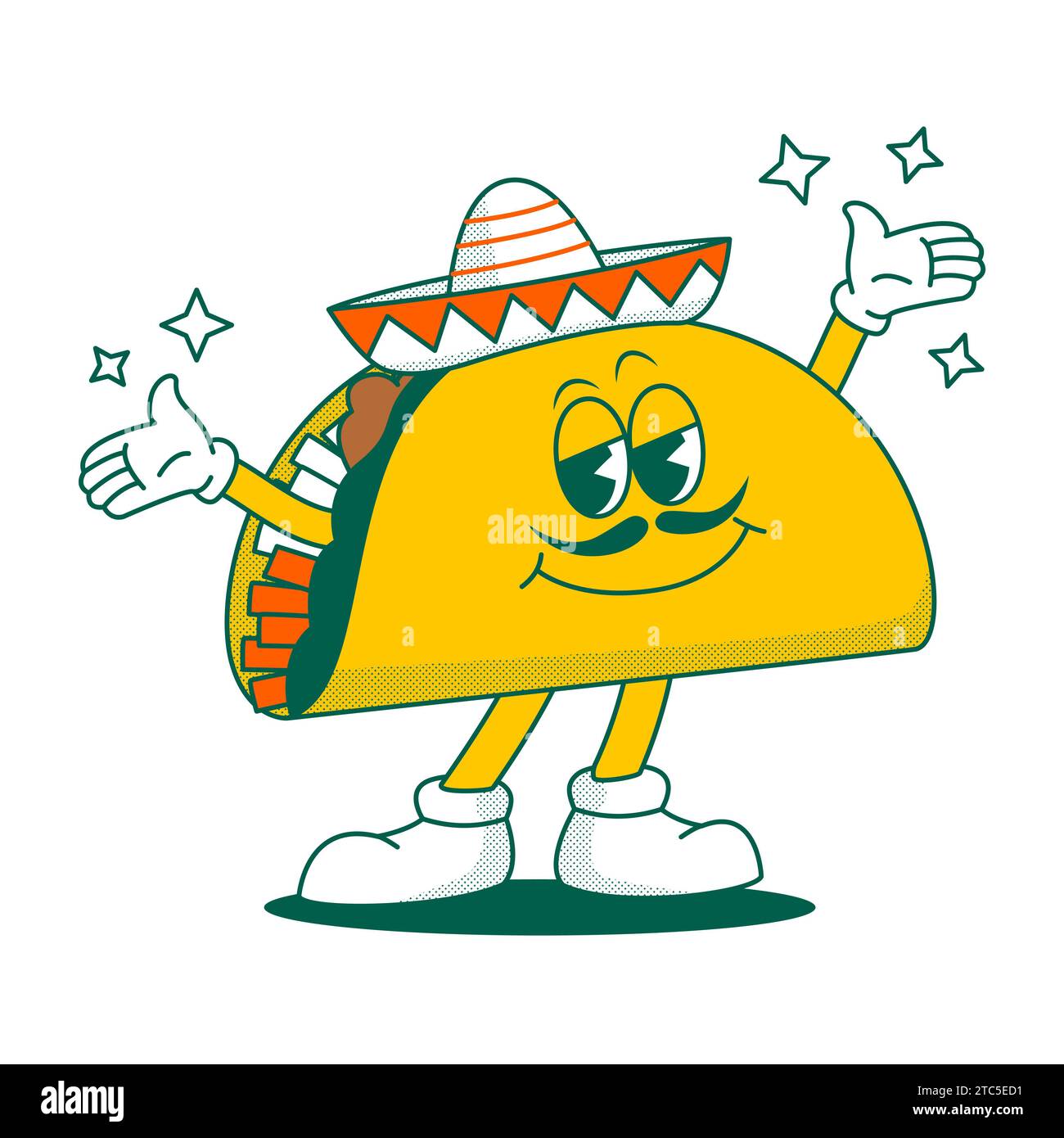 tortilla sandwich character in a Mexican hat Stock Photo Alamy
