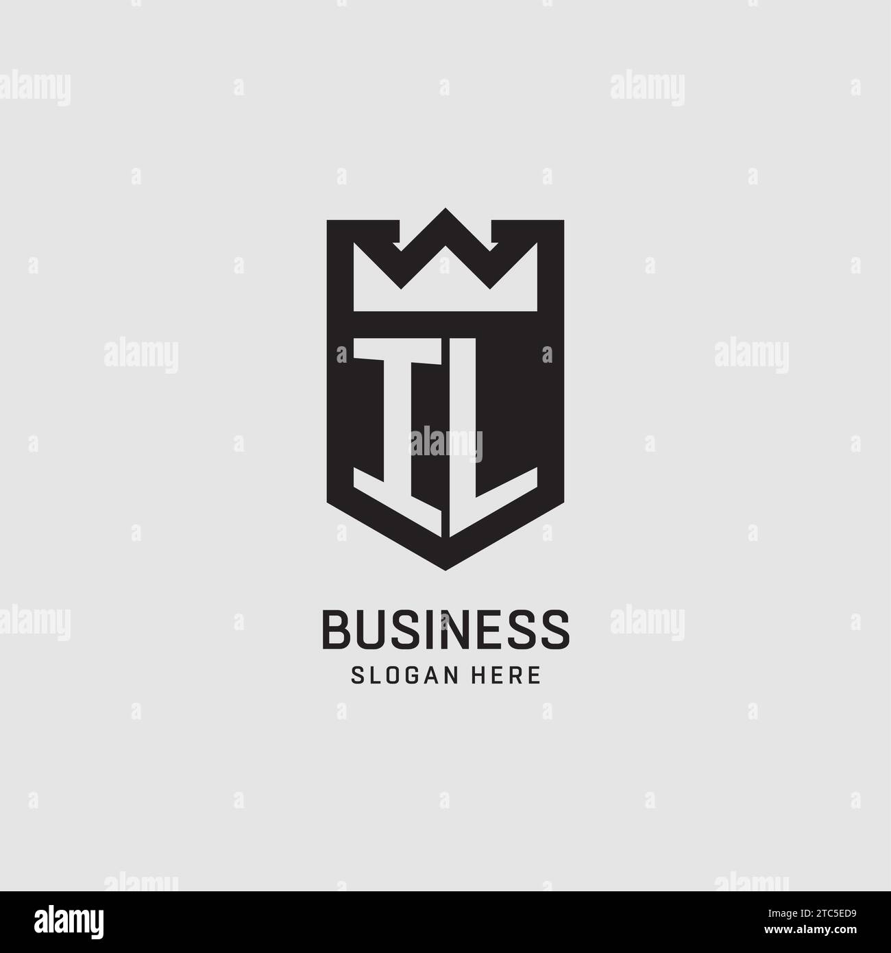 Initial IL logo shield shape, creative esport logo design vector graphic Stock Vector
