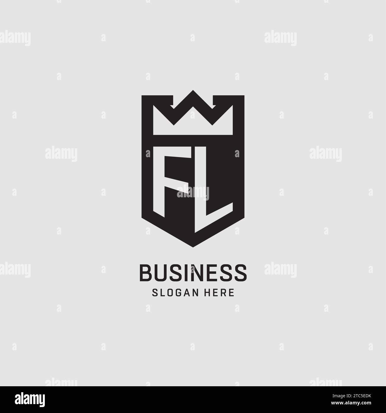 Initial FL logo shield shape, creative esport logo design vector ...