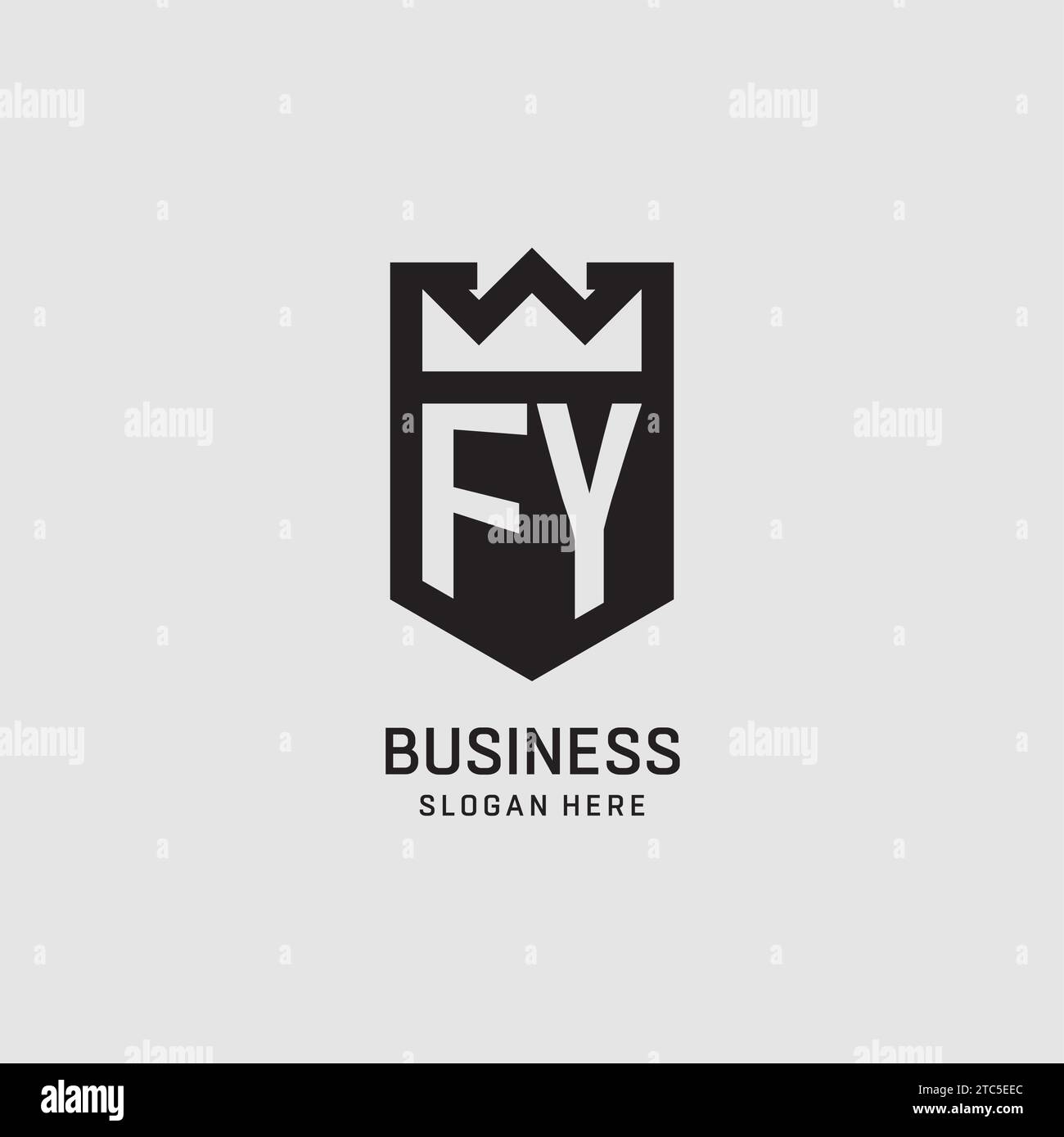 Initial FY logo shield shape, creative esport logo design vector graphic Stock Vector