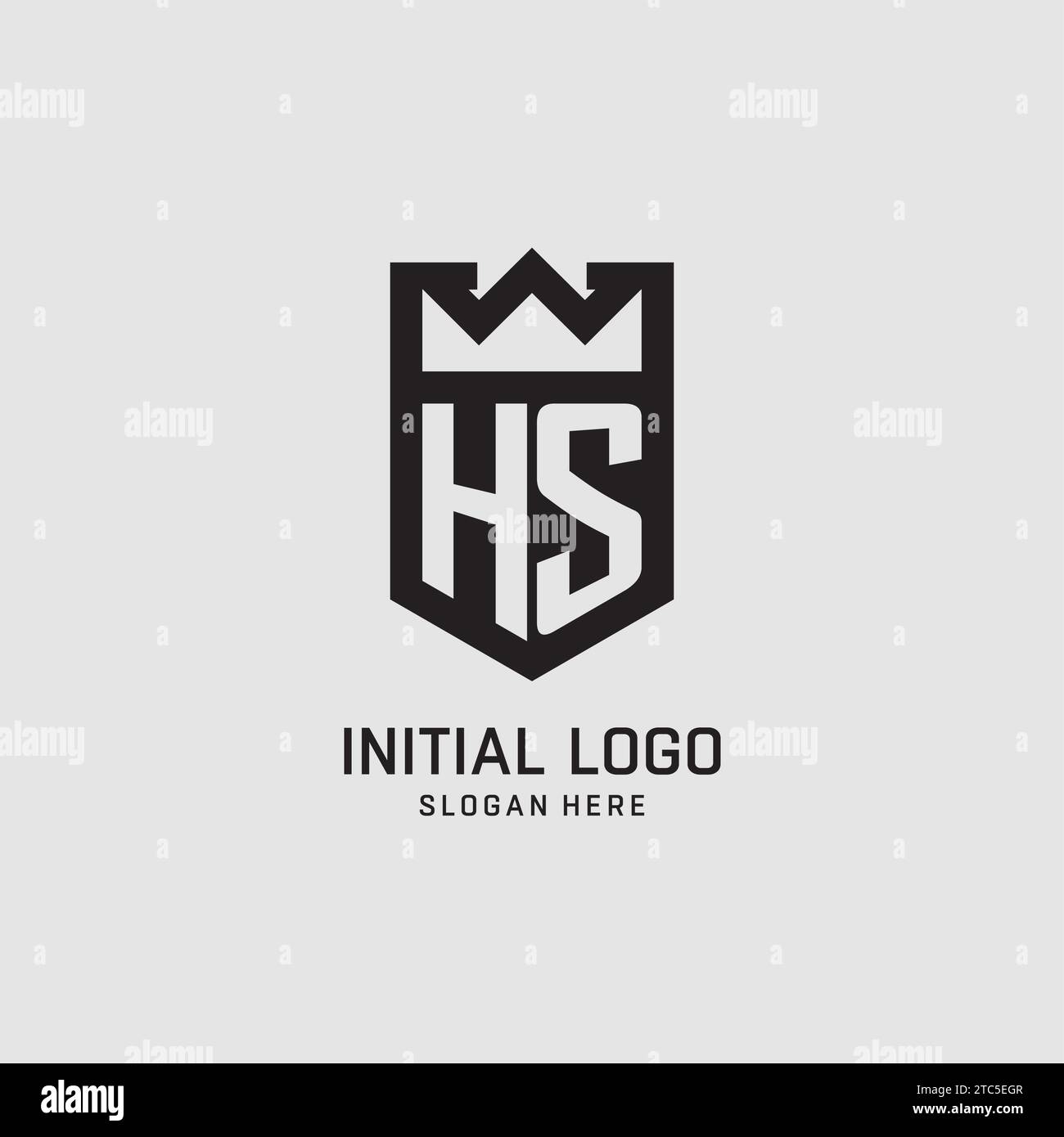 Initial HS logo shield shape, creative esport logo design vector graphic Stock Vector