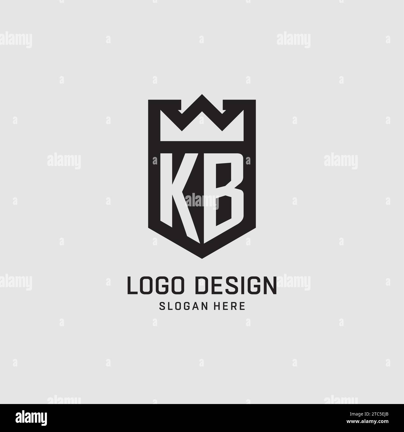 Initial KB logo shield shape, creative esport logo design vector graphic Stock Vector