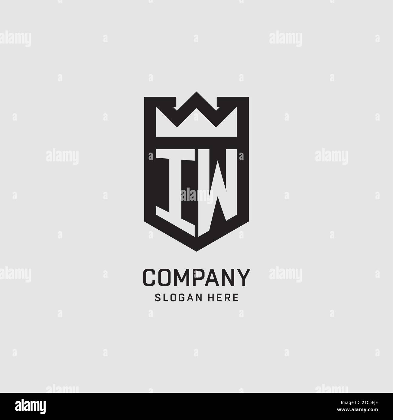 Initial IW logo shield shape, creative esport logo design vector ...