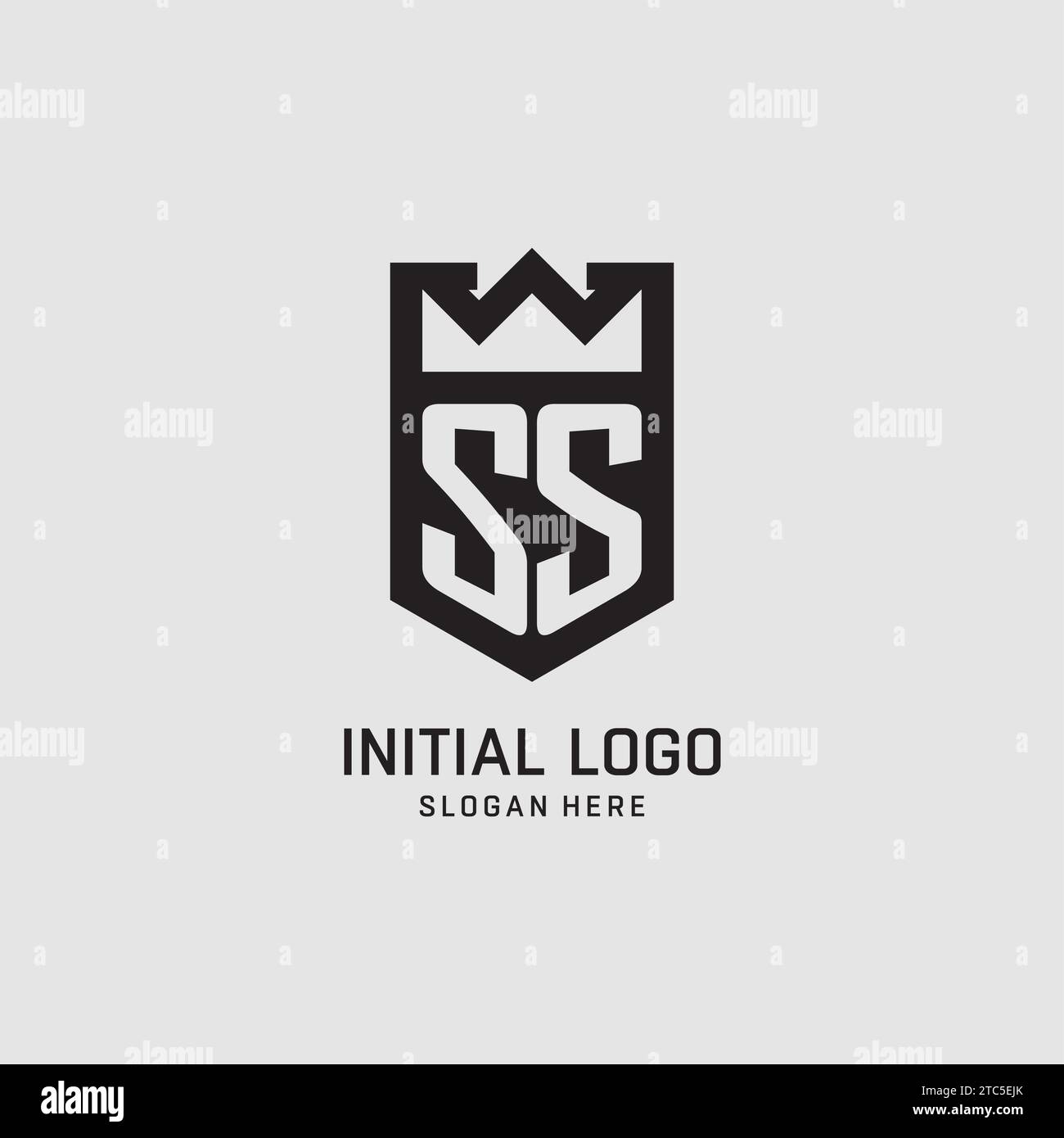 Initial SS logo shield shape, creative esport logo design vector